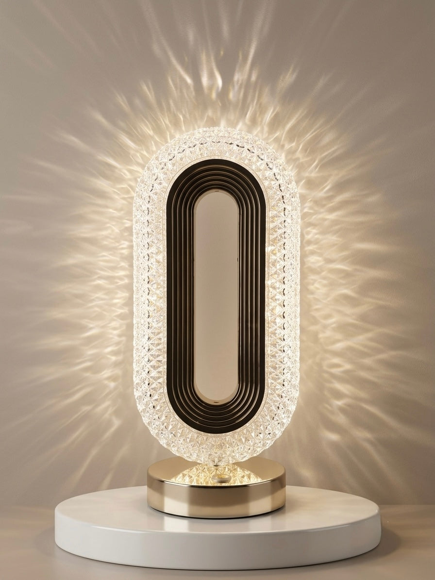 Crystal Elegance: 3-in-1 Dimmable LED Table Lamp