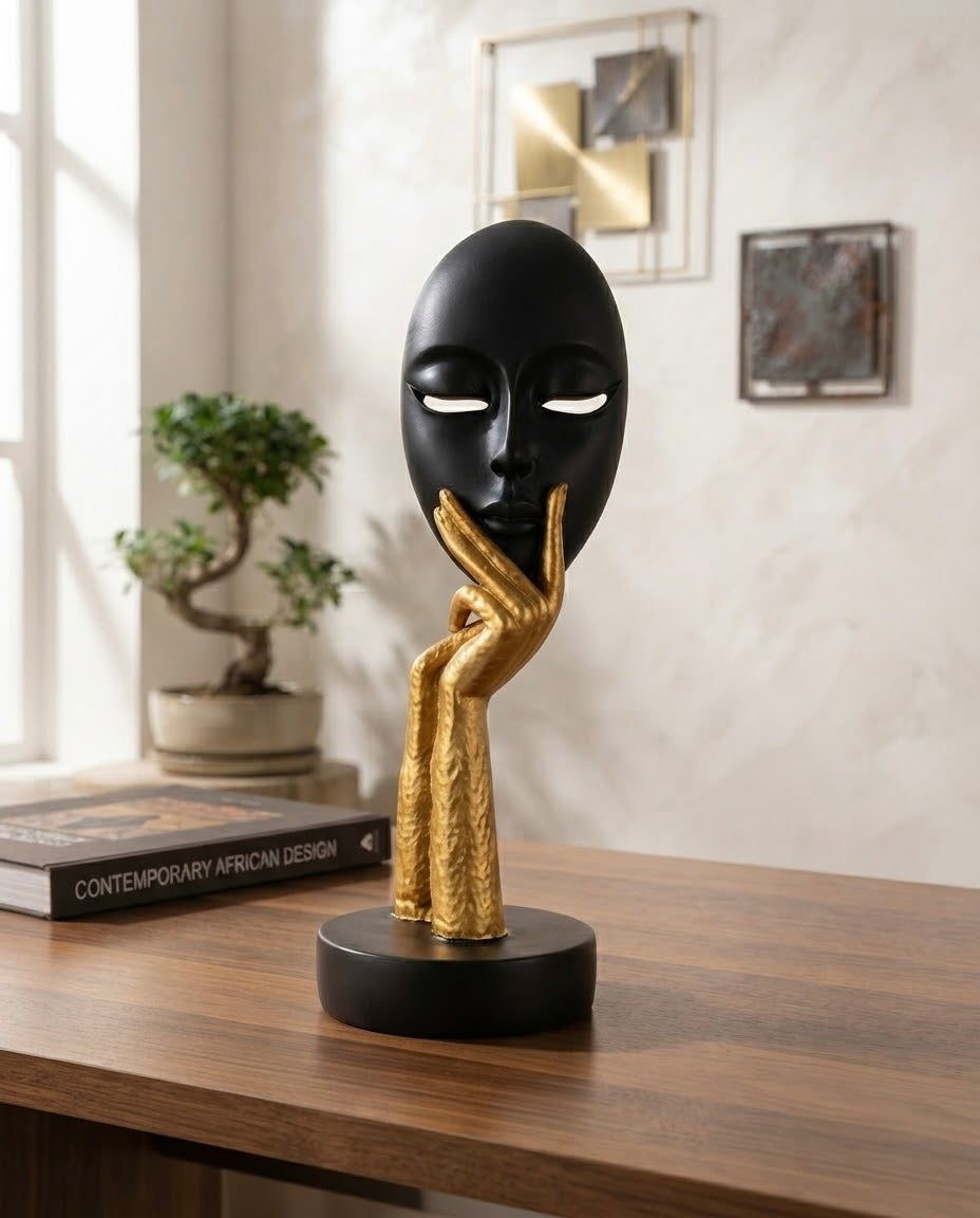 Abstract Thinker Face Statue