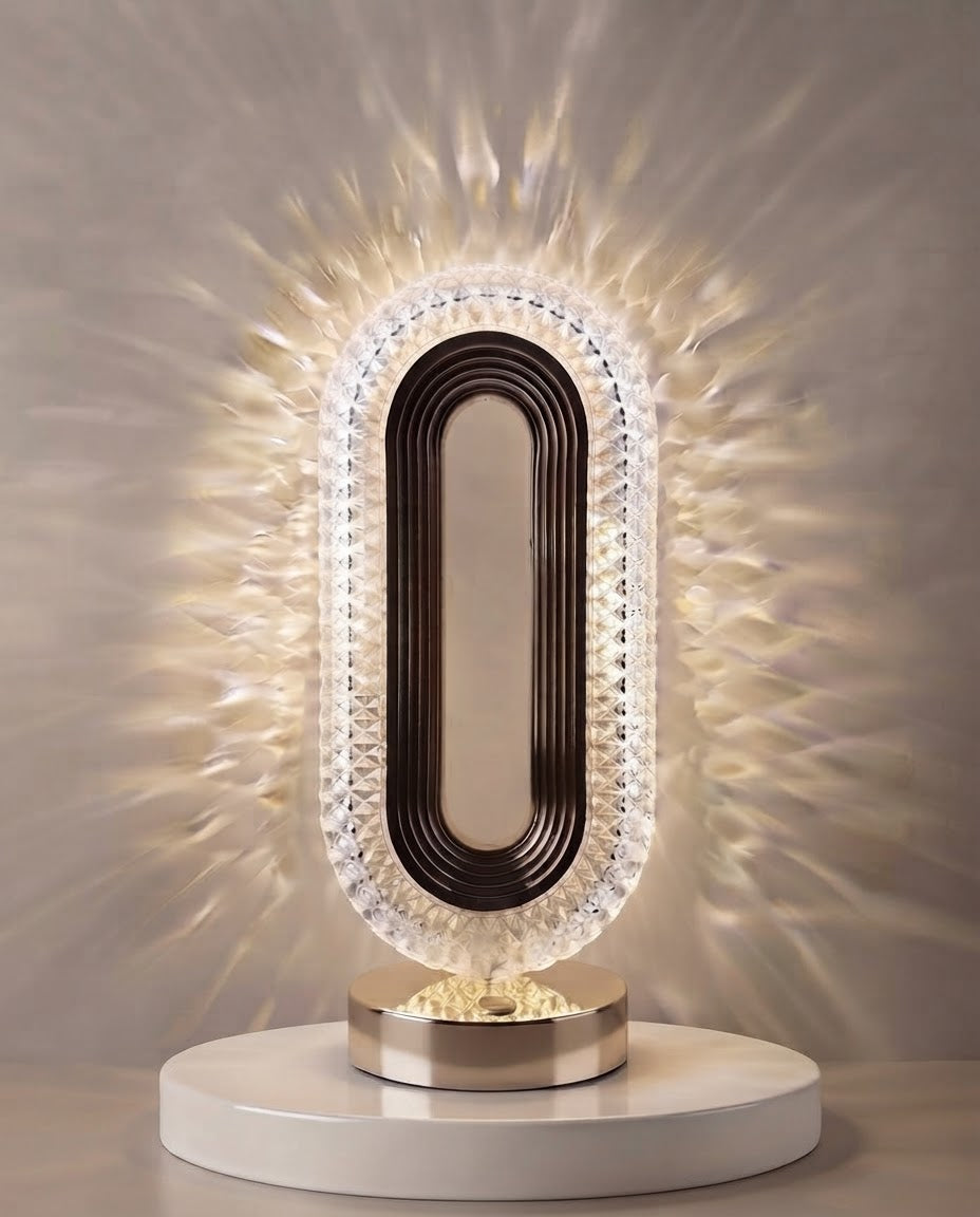 Modern Crystal Oval Table Lamp