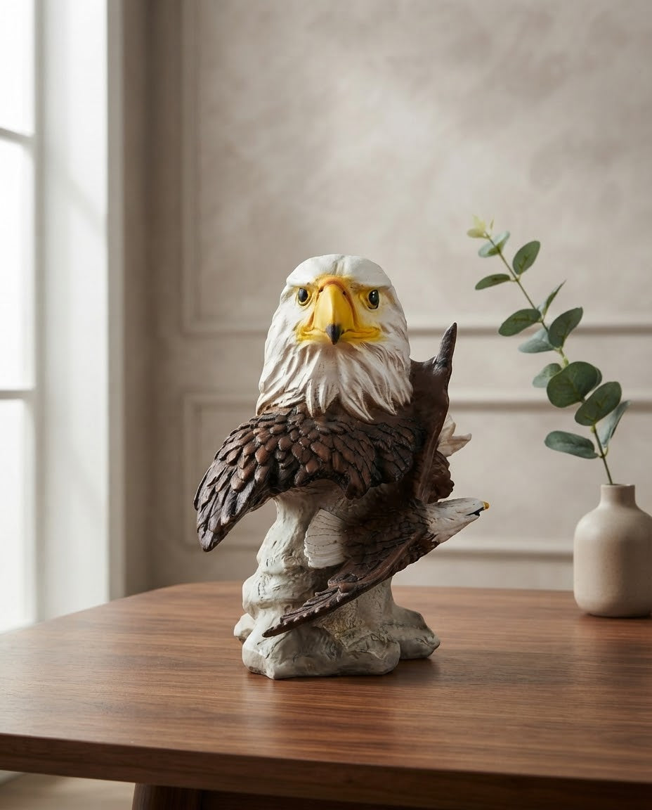Majestic Golden-Crowned Eagle Resin Statue – Premium Home Décor