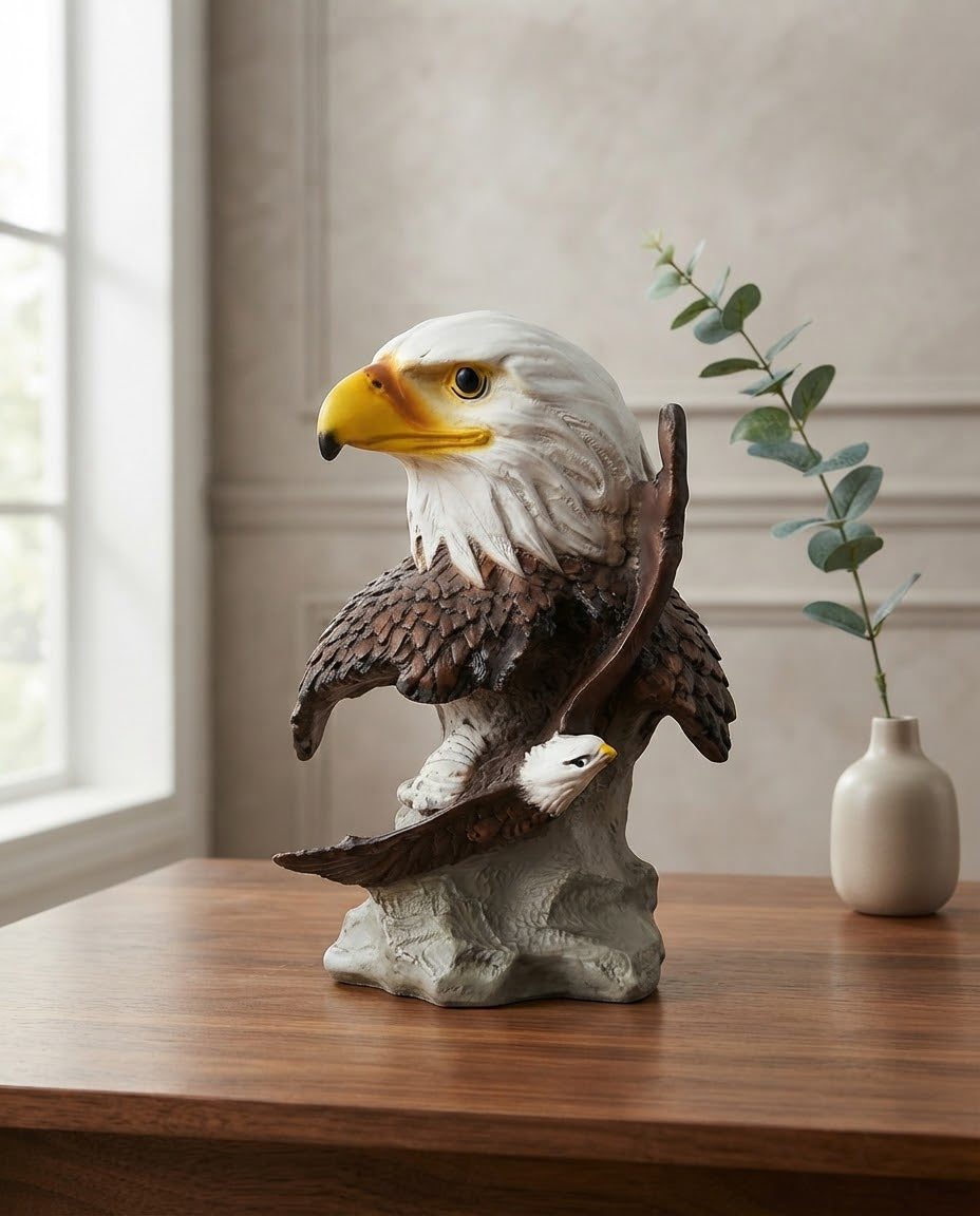 Majestic Golden-Crowned Eagle Resin Statue – Premium Home Décor
