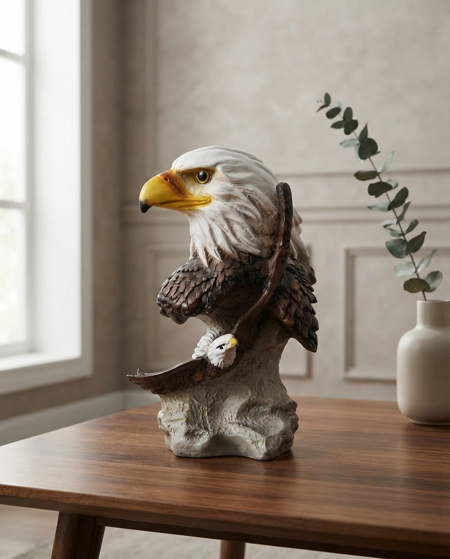 Majestic Golden-Crowned Eagle Resin Statue – Premium Home Décor