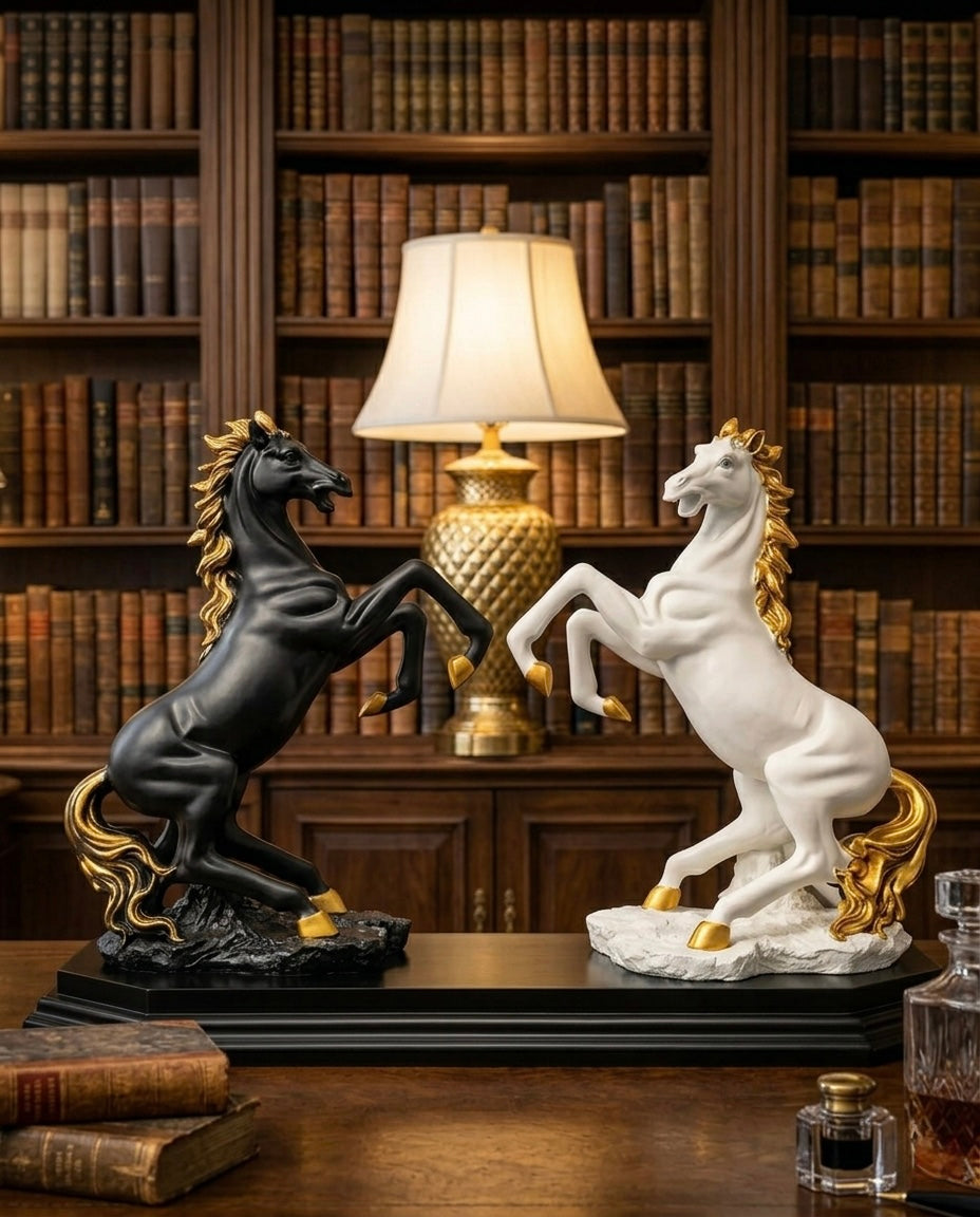 Premium big Horses Black / White 16 Inch