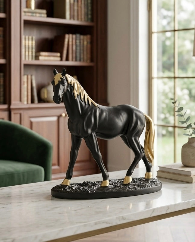 Classic Black & White Horse – Premium Decor Piece