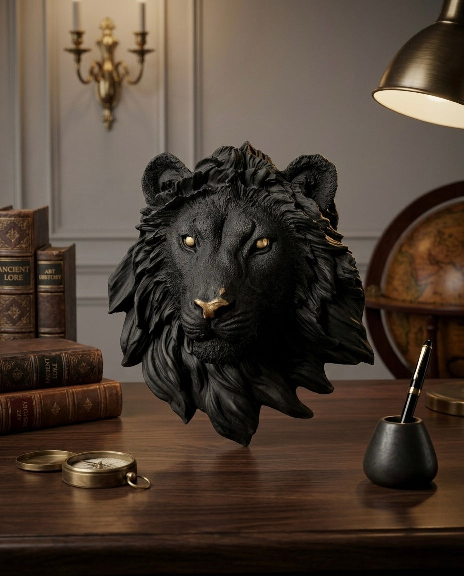 Wall Lion Heads 10 Inches