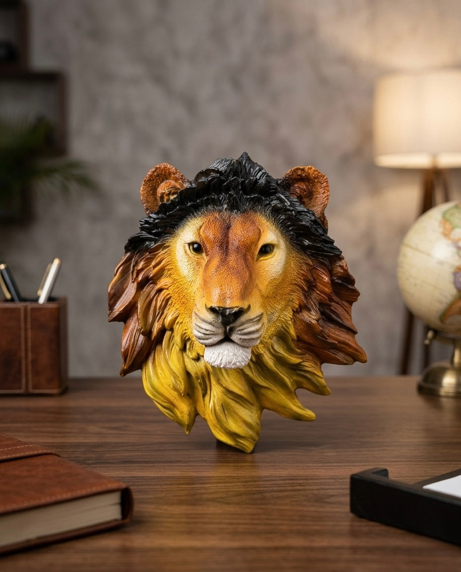 Wall Lion Heads 10 Inches