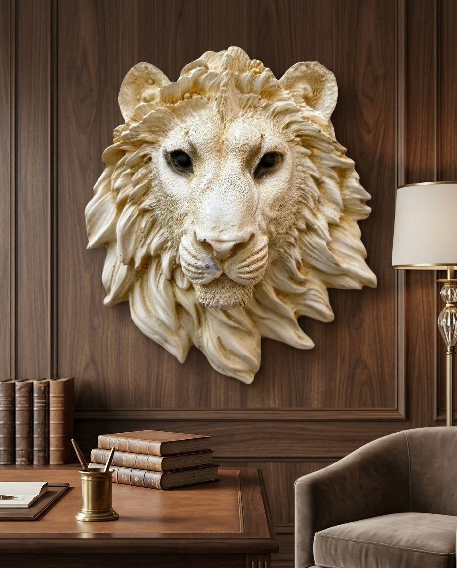 Wall Lion Heads 10 Inches