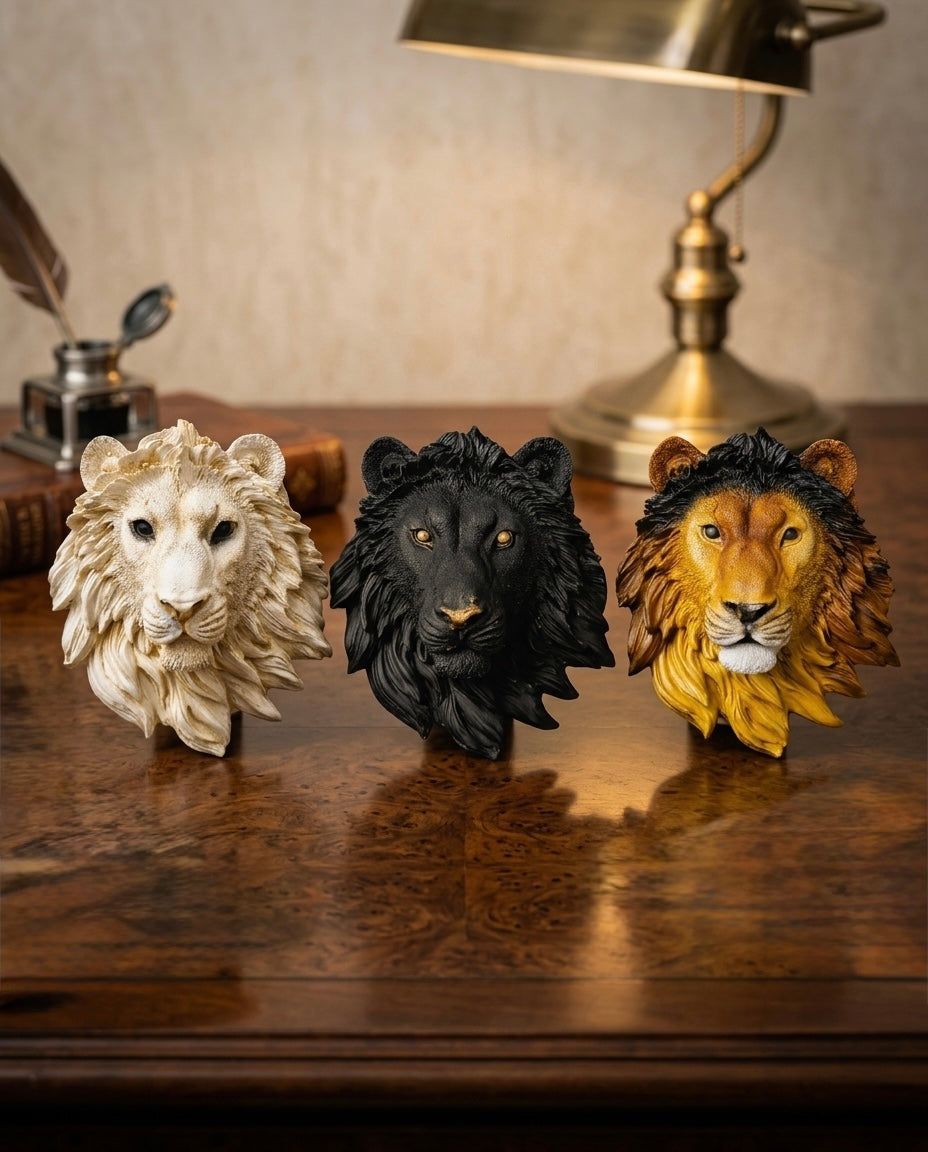 Wall Lion Heads 10 Inches