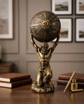 Royal Atlas Zodiac Globe Sculpture – Luxury Modern Table Décor