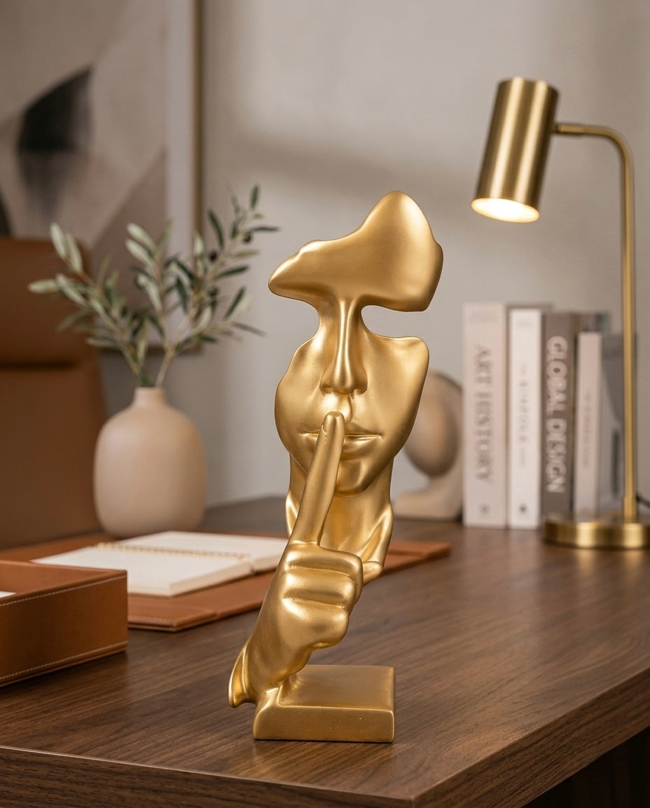 Modern Luxury Golden Face Art – Elegant Home & Office Décor