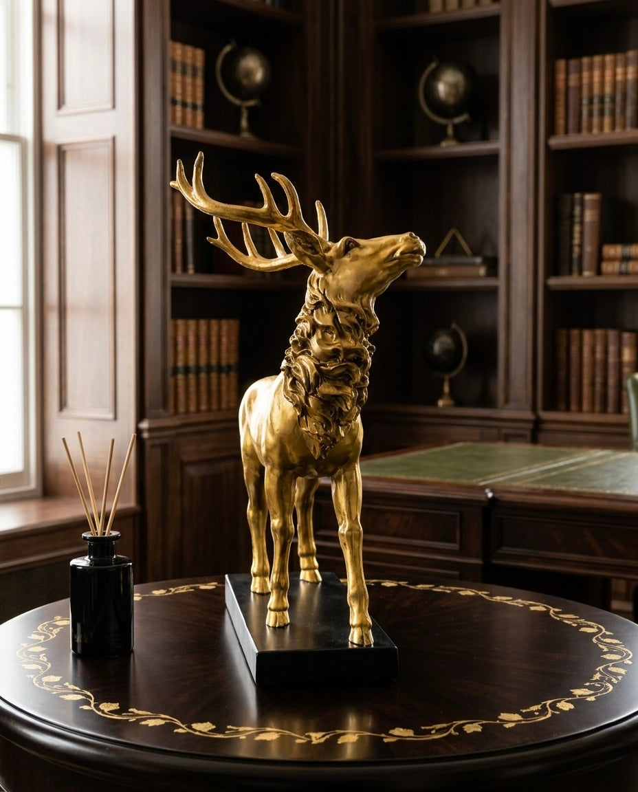 Golen Stag Masterpiece – Premium Decorative Art Piece
