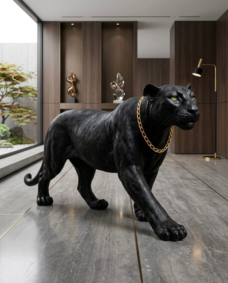 Premium Black Panther Showpiece – 3 Feet Luxury Design