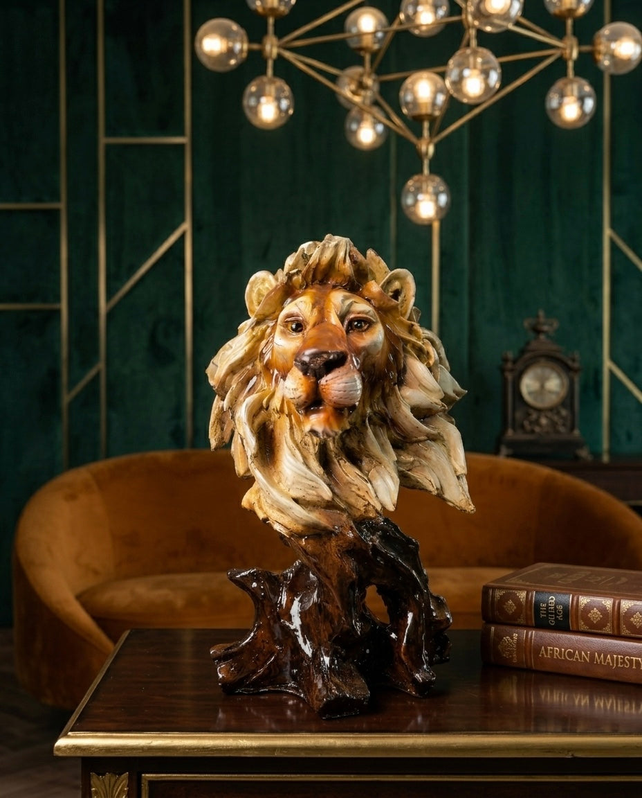 Lion Head Decorative Statue – Bold Luxury Statement Piece