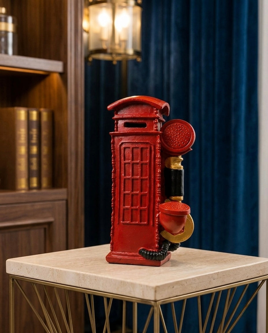 Classic British Phone Booth Clock – Vintage Home Accent