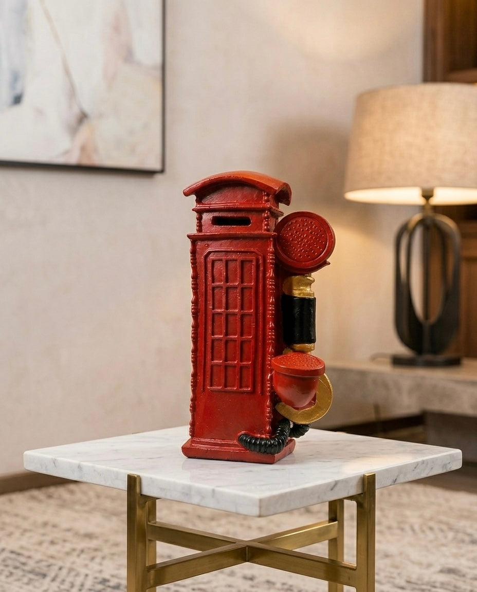 Classic British Phone Booth Clock – Vintage Home Accent