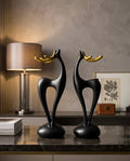 Premium Abstract Deer Pair Statue – Modern Interior Décor Piece