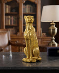 Royal Leopard Statue – Gold Luxury Home Décor