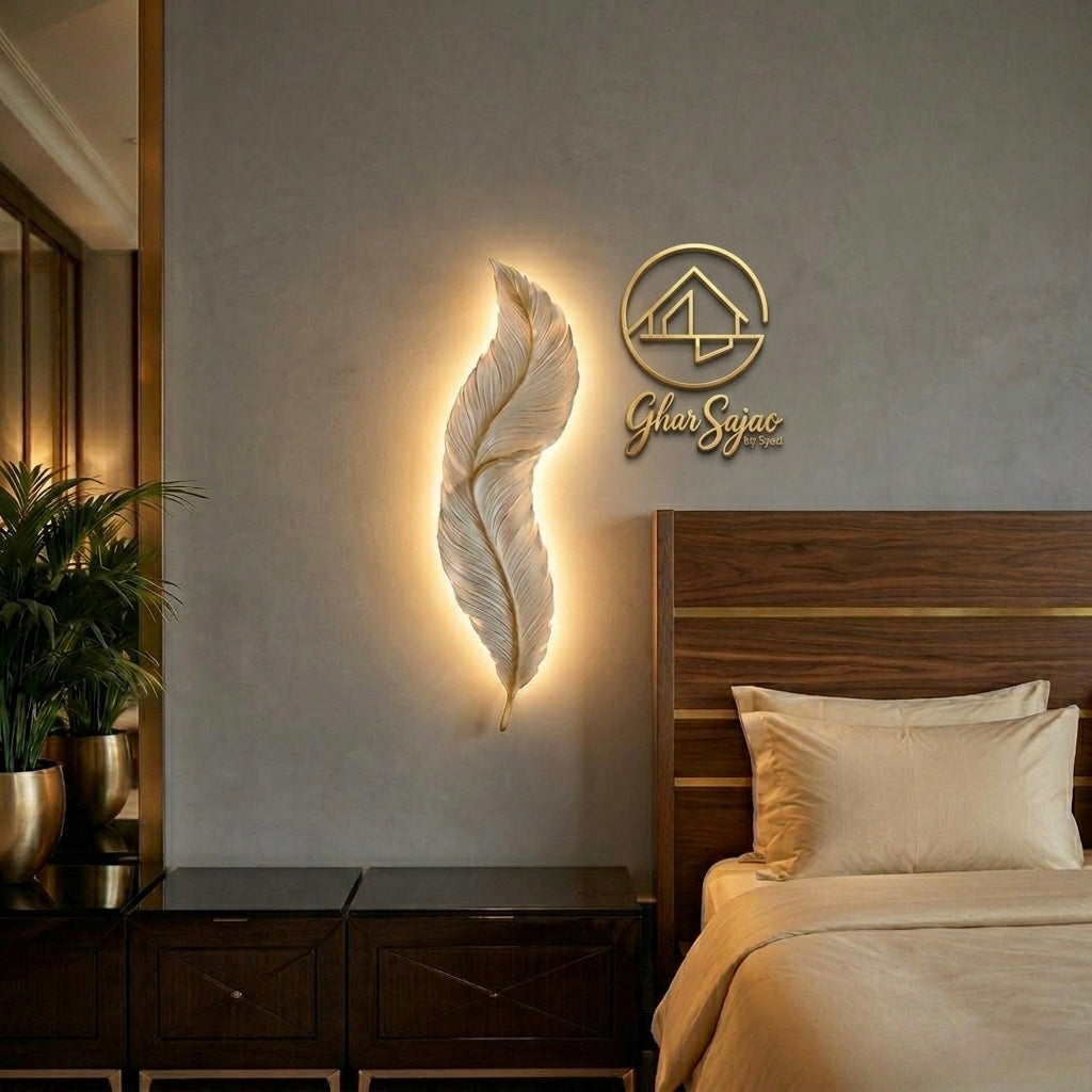 Luxury LED Feather leaf Wall Light – Modern Decorative Wall Lamp
