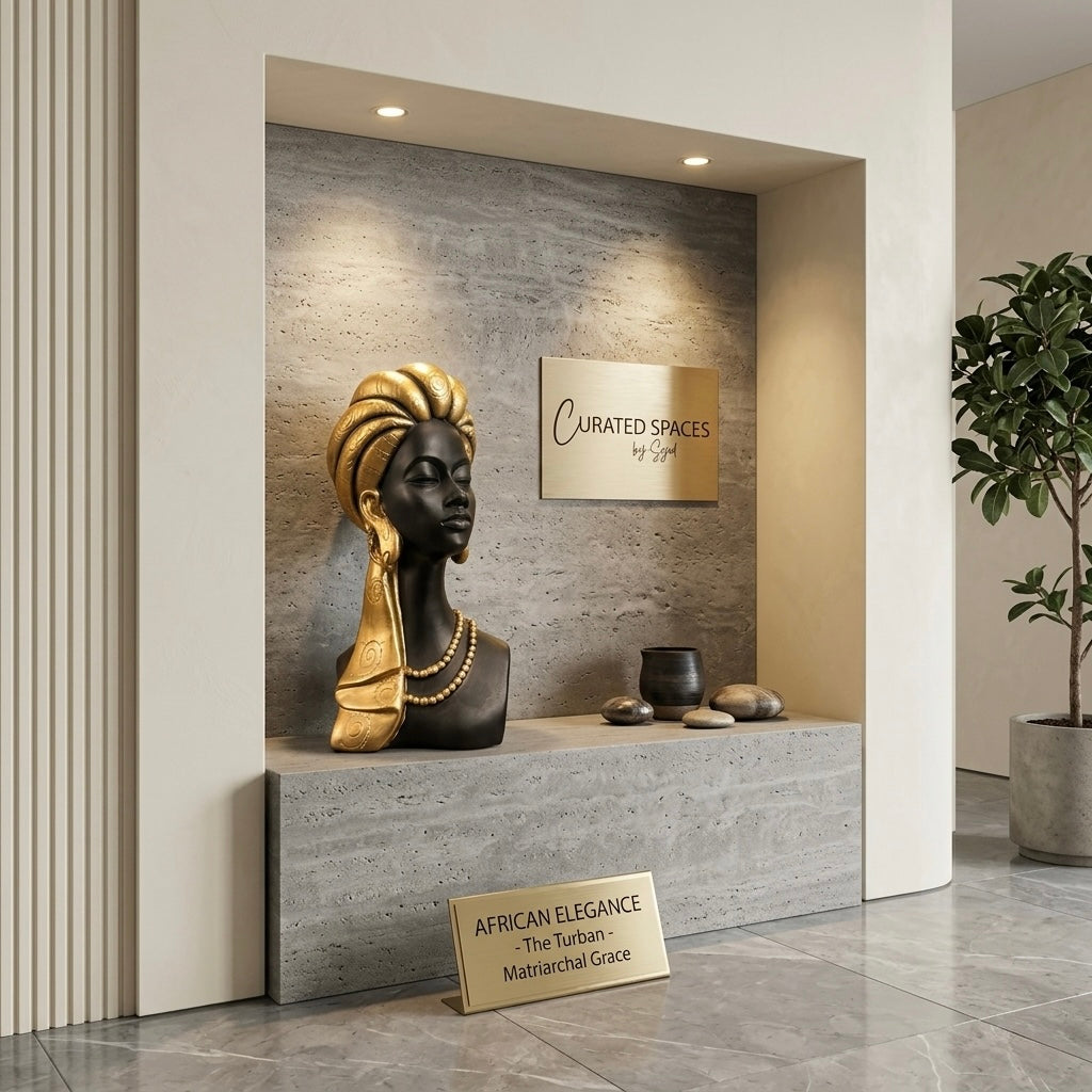 Elegant African Lady Luxury Bust Sculpture – Premium Home Décor Showpiece