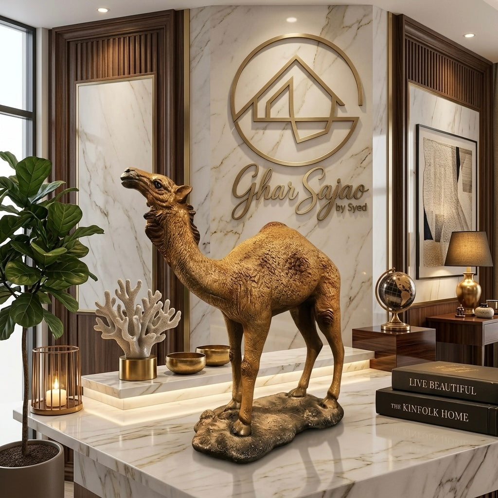 Majestic Camel Luxury Décor Sculpture – Premium Home & Office Decoration Piece
