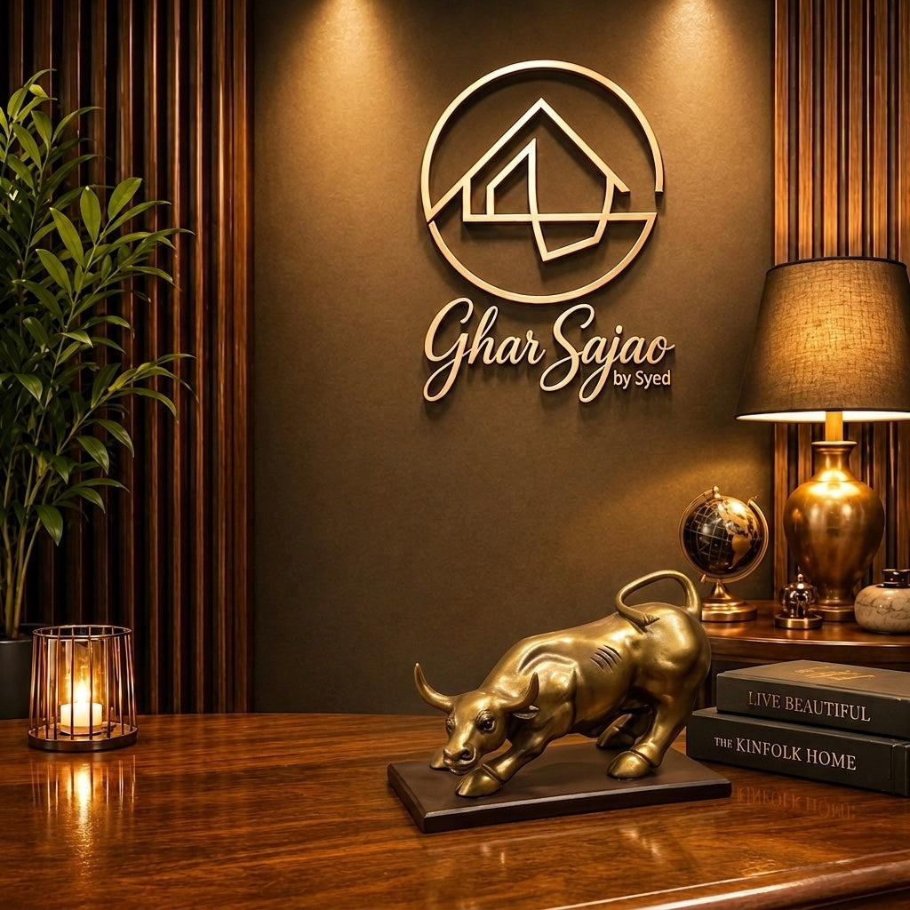 Majestic Golden Bull Luxury Sculpture – Premium Modern Home & Office Décor