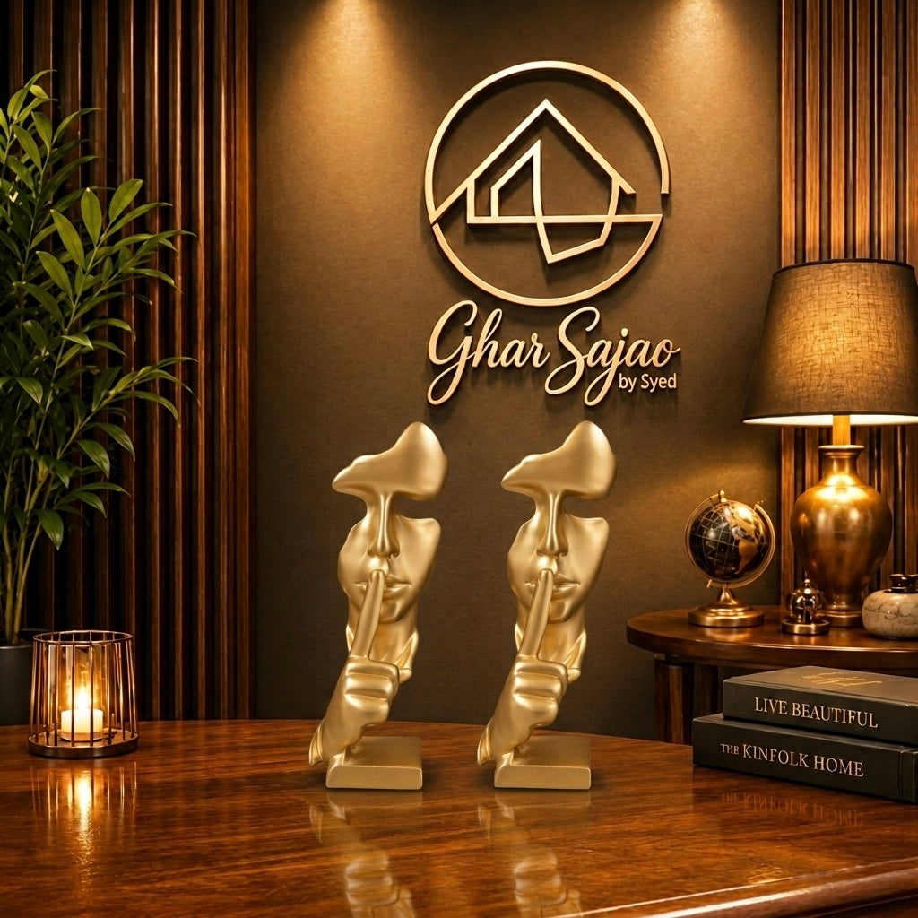 Modern Luxury Golden Face Art – Elegant Home & Office Décor