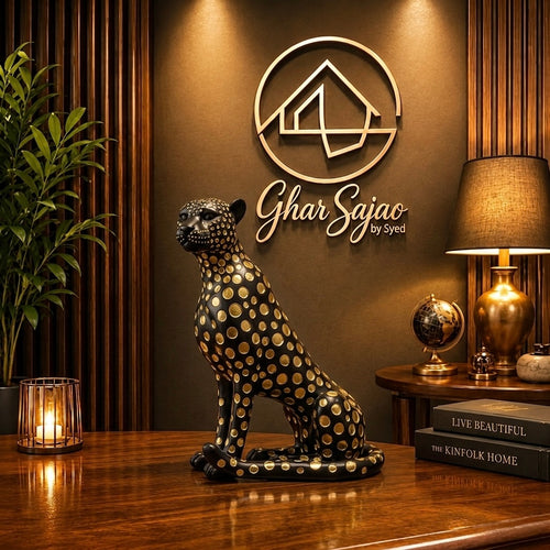 Black Leopard Decorative Statue – Modern Luxury Décor