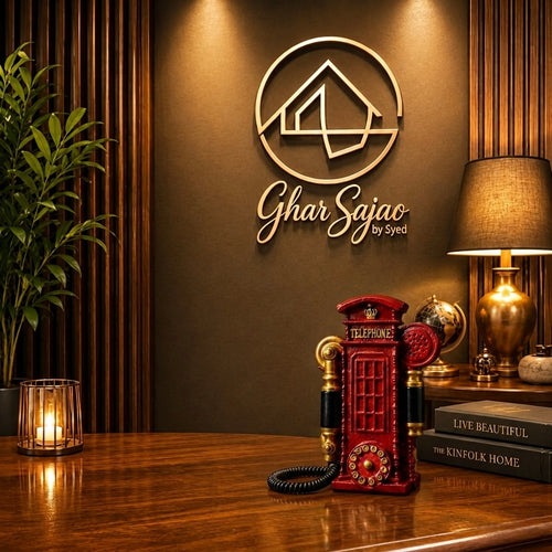 Classic British Phone Booth Clock – Vintage Home Accent