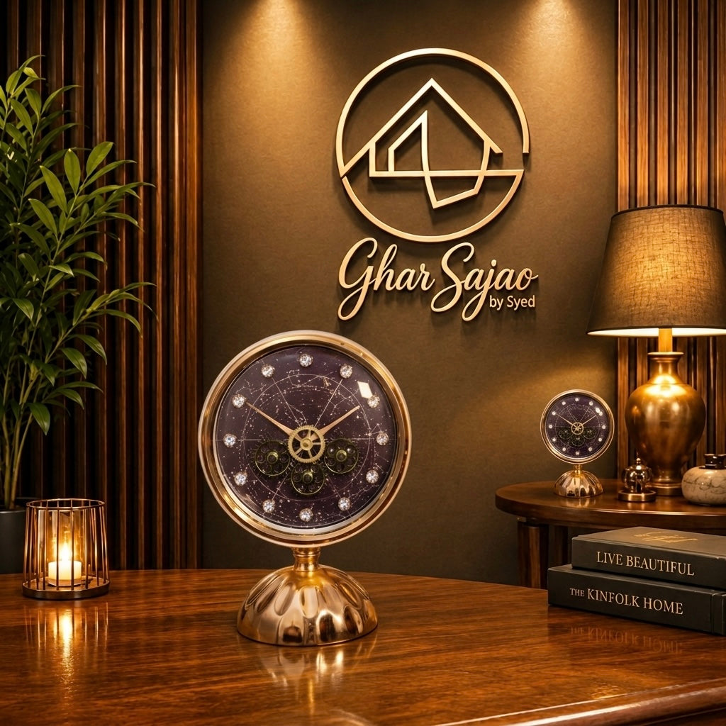 Royal 3-Ring Table Clock – Premium Desk & Shelf Décor