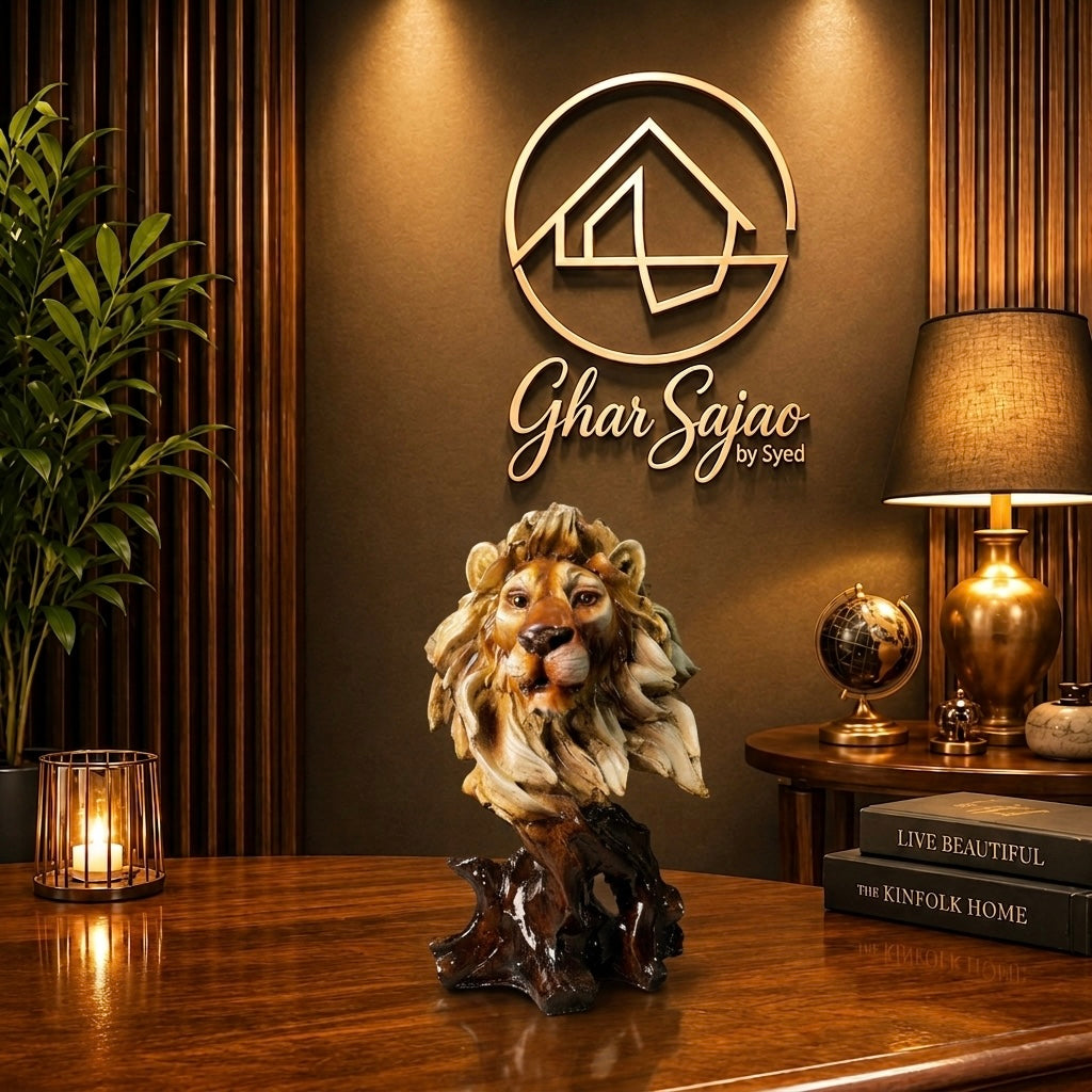 Lion Head Decorative Statue – Bold Luxury Statement Piece