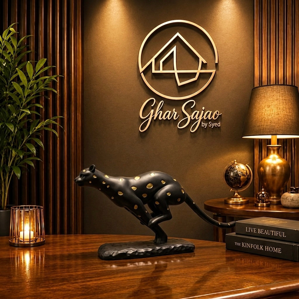 Running Panther Luxury Sculpture – Premium Modern Décor Piece
