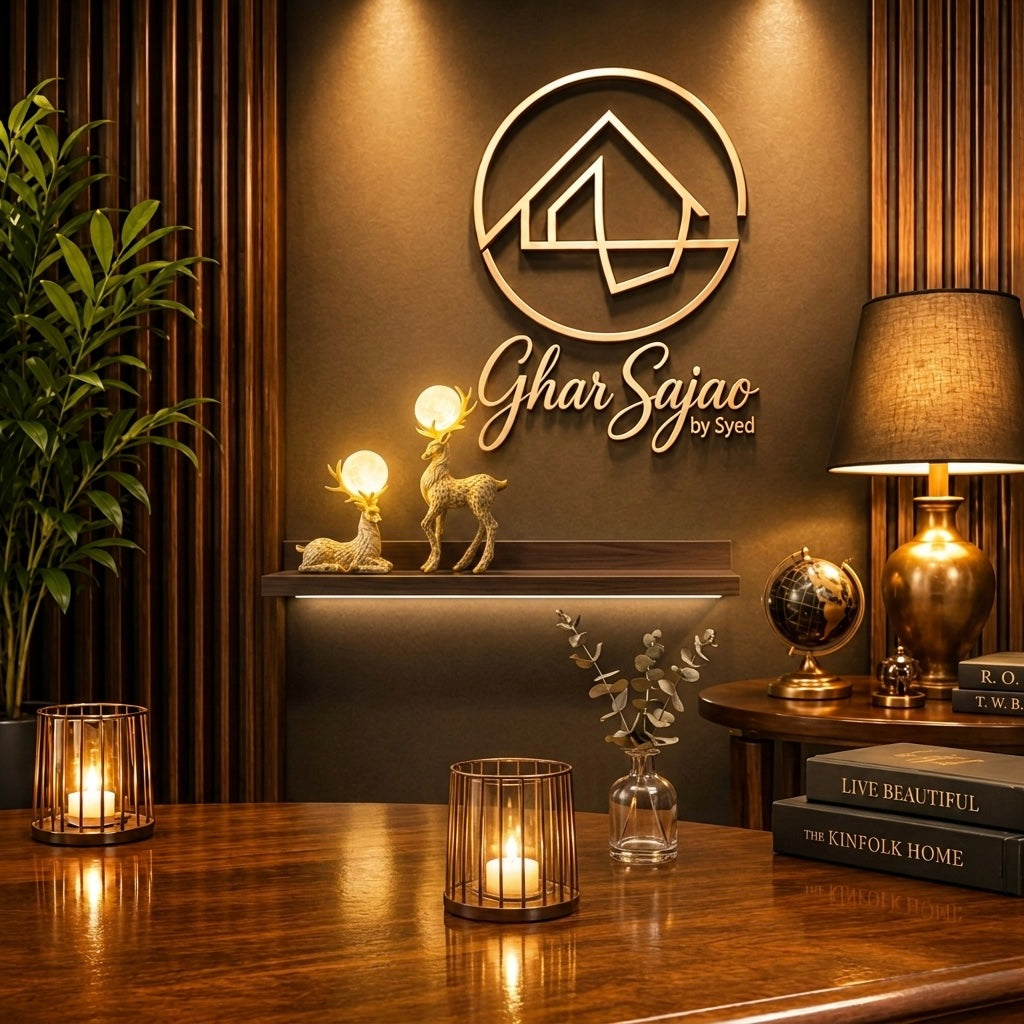 Premium Deer & Moon Lamp Set – Modern Luxury Home Accent